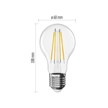 Светодиодная лампочка FILAMENT A60 E27/3,8W/230V 4000K Класс энергоэффективности A