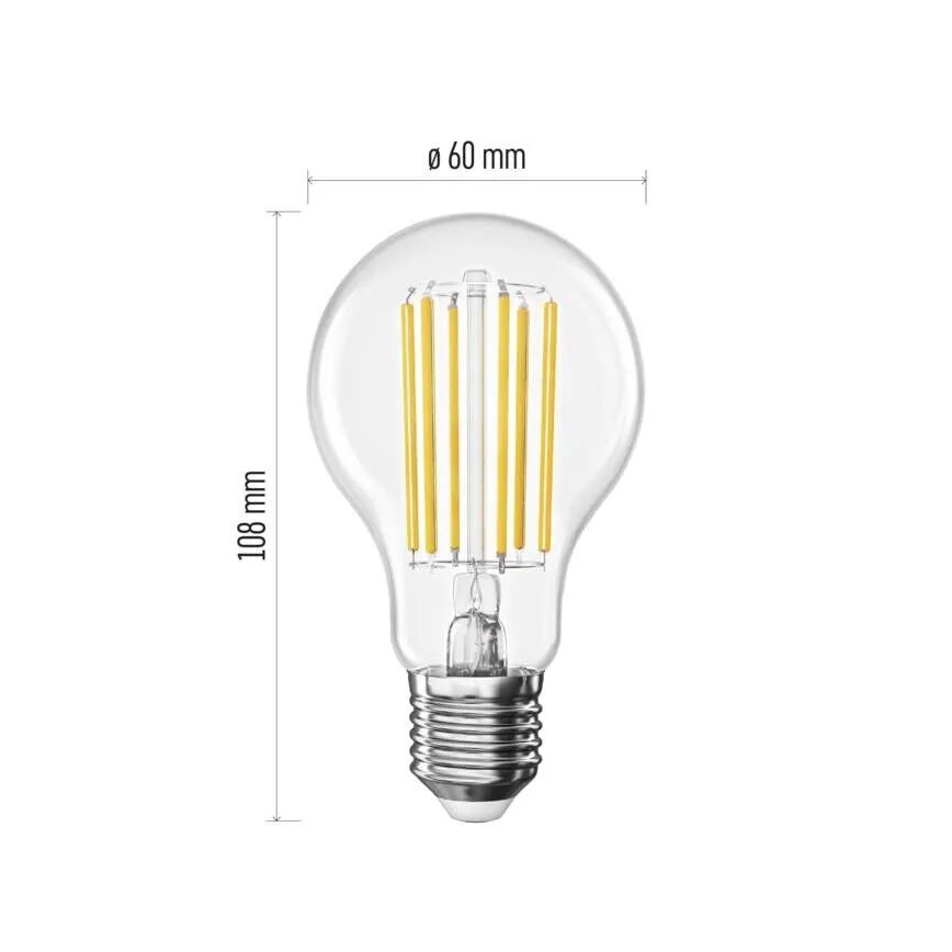 Светодиодная лампочка FILAMENT A60 E27/7,2W/230V 4000K Класс энергоэффективности A