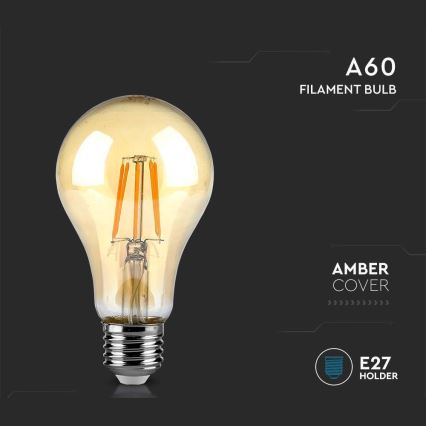 Светодиодная лампочка FILAMENT AMBER A67 E27/10W/230V 2200K