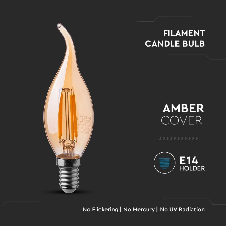 Светодиодная лампочка FILAMENT AMBER E14/4W/230V 2200K