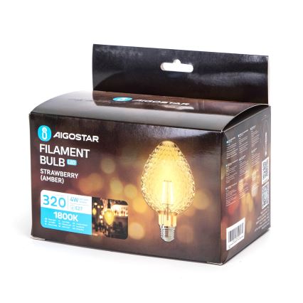 Светодиодная лампочка FILAMENT E27/4W/230V 1800K клубника - Aigostar