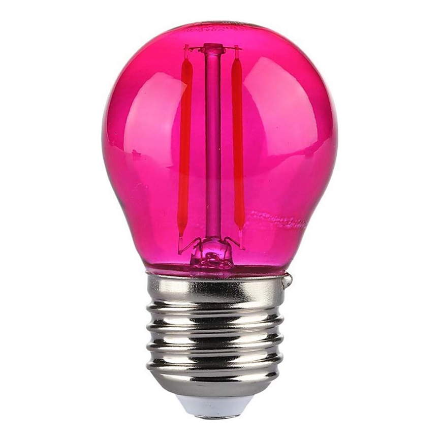 Светодиодная лампочка FILAMENT G45 E27/2W/230V розовый