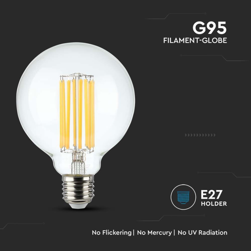Светодиодная лампочка FILAMENT G95 E27/6W/230V 3000K