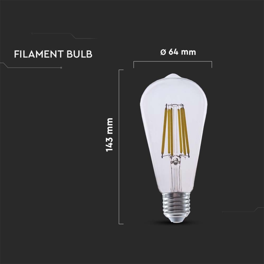 Светодиодная лампочка FILAMENT ST64 E27/4W/230V 3000K Класс энергоэффективности A