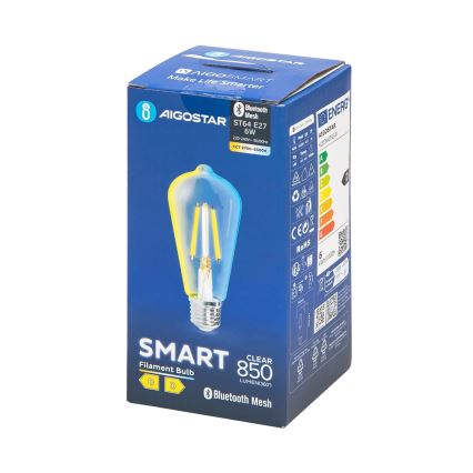 Светодиодная лампочка с регулированием яркости FILAMENT MESH Smart ST64 E27/6W/230V 2700-6500K - Aigostar