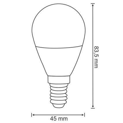 Светодиодная лампочка G45 E14/3,5W/230V 3000K