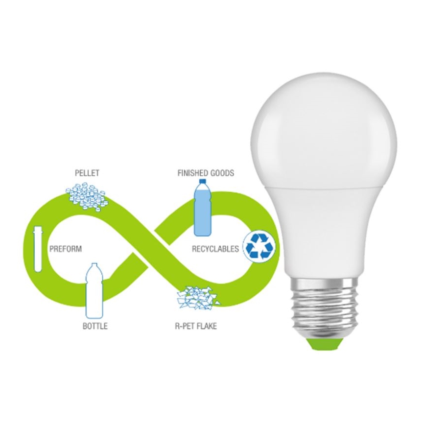 Светодиодная лампочка из переработанного пластика E27/13W/230V 2700K - Ledvance