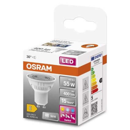 Светодиодная лампочка PAR16 GU10/4,2W/230V 2700/4000/6500K 36° - Osram