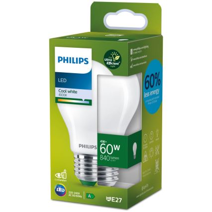 Светодиодная лампочка Philips A60 E27/4W/230V 4000K