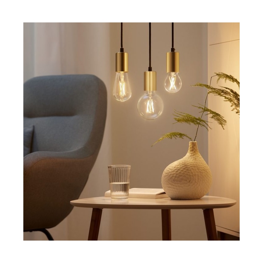 Светодиодная лампочка с регулированием яркости FILAMENT A60 E27/6,7W/230V 2700-6500K CRI 90 Wi-Fi - WiZ