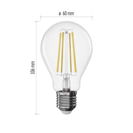 Светодиодная лампочка с регулированием яркости FILAMENT A60 E27/7,5W/230V 4000K