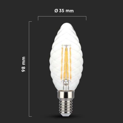 Светодиодная лампочка с регулированием яркости FILAMENT E14/4W/230V 3000K