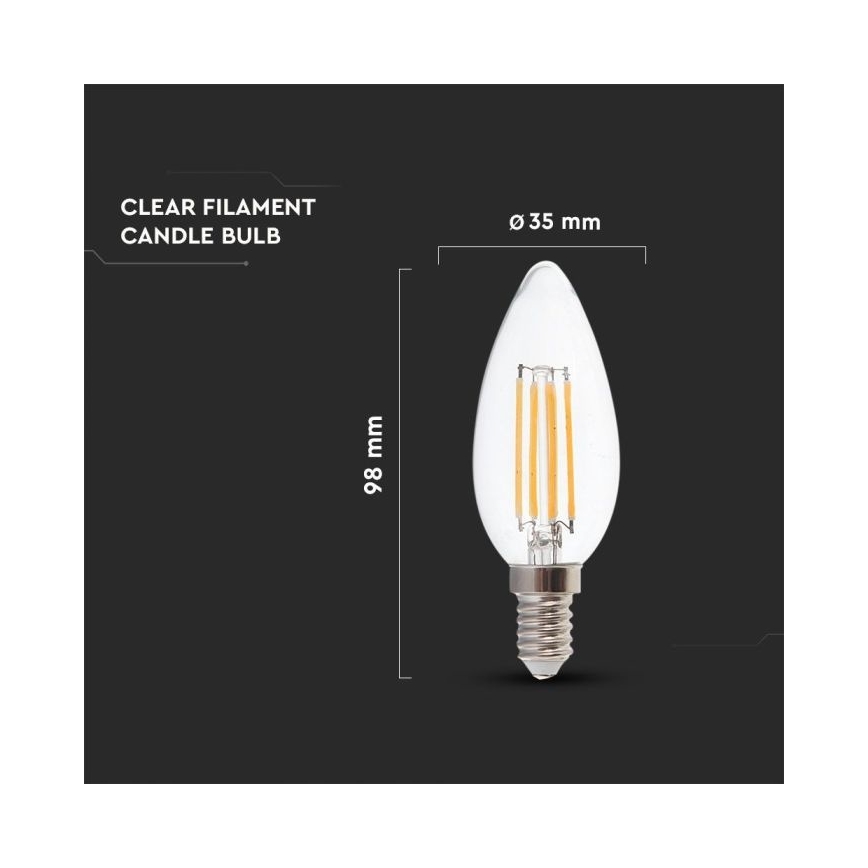Светодиодная лампочка с регулированием яркости FILAMENT E14/4W/230V 3000K