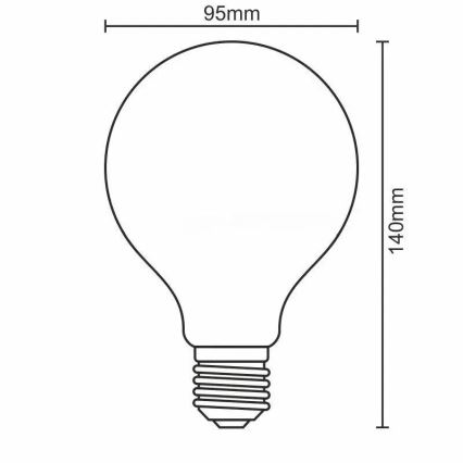 Светодиодная лампочка с регулированием яркости FILAMENT G95 E27/11W/230V 3000K