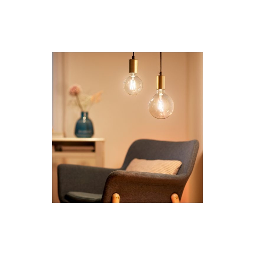 Светодиодная лампочка с регулированием яркости FILAMENT G125 E27/7W/230V 2700-6500K CRI 90 Wi-Fi - WiZ