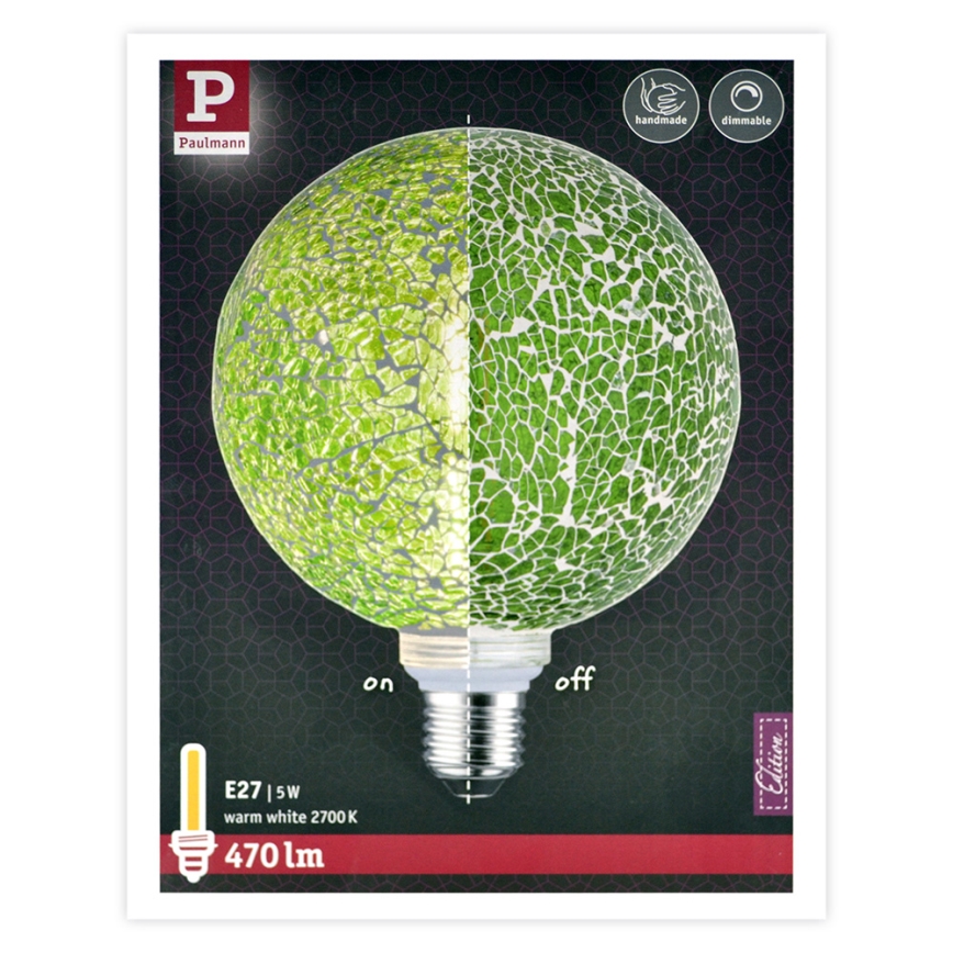Светодиодная лампочка с регулированием яркости MOSAIC G125 E27/5W/230V 2700K - Paulmann 28747