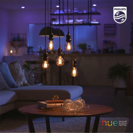 Светодиодная лампочка с регулированием яркости Philips Hue WHITE FILAMENT A60 E27/7W/230V 2100K