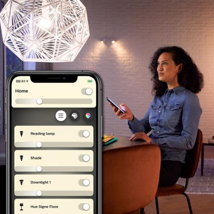 Светодиодная лампочка с регулированием яркости Philips Hue WHITE FILAMENT ST64 E27/7W/230V 2100K