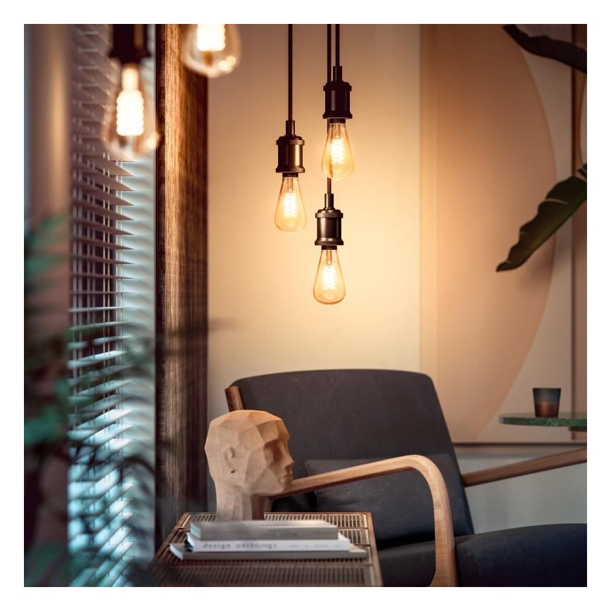 Светодиодная лампочка с регулированием яркости Philips Hue WHITE FILAMENT ST72 E27/7W/230V 2100K