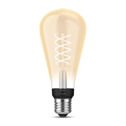 Светодиодная лампочка с регулированием яркости Philips Hue WHITE FILAMENT ST72 E27/7W/230V 2100K
