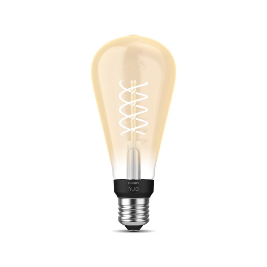 Светодиодная лампочка с регулированием яркости Philips Hue WHITE FILAMENT ST72 E27/7W/230V 2100K