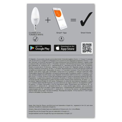 Светодиодная лампочка с регулированием яркости SMART+ E14/5W/230V 2700K-6500K Wi-Fi - Ledvance