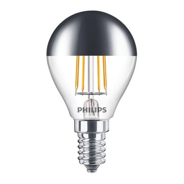 Светодиодная лампочка с зеркальной сферической колбой DECO Philips P45 E14/4W/230V 2700K
