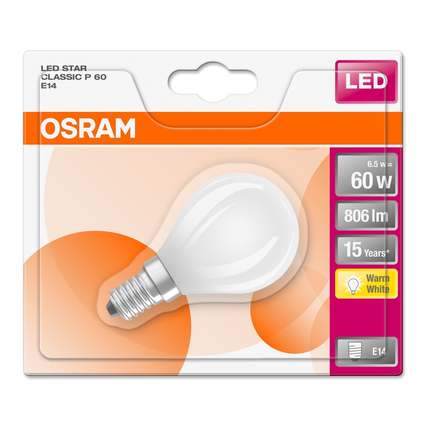 Светодиодная лампочка STAR E14/6,5W/230V 2700K - Osram