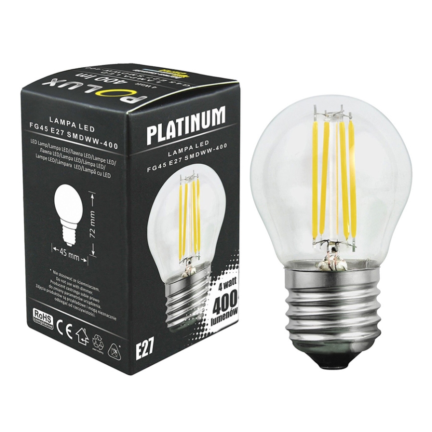 Светодиодная лампочка 1xE27/4,5W/230V 3000К