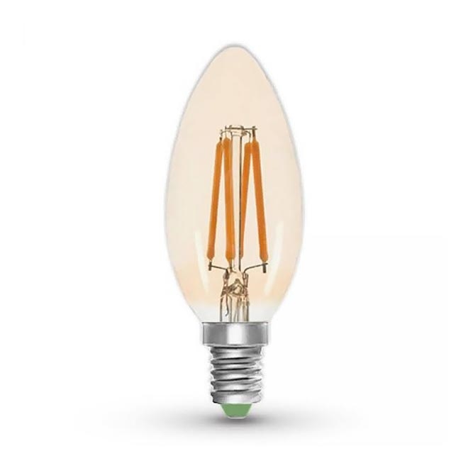 Светодиодная лампочка CLASIC AMBER C35 E14/5W/230V 2200K -  Brilagi