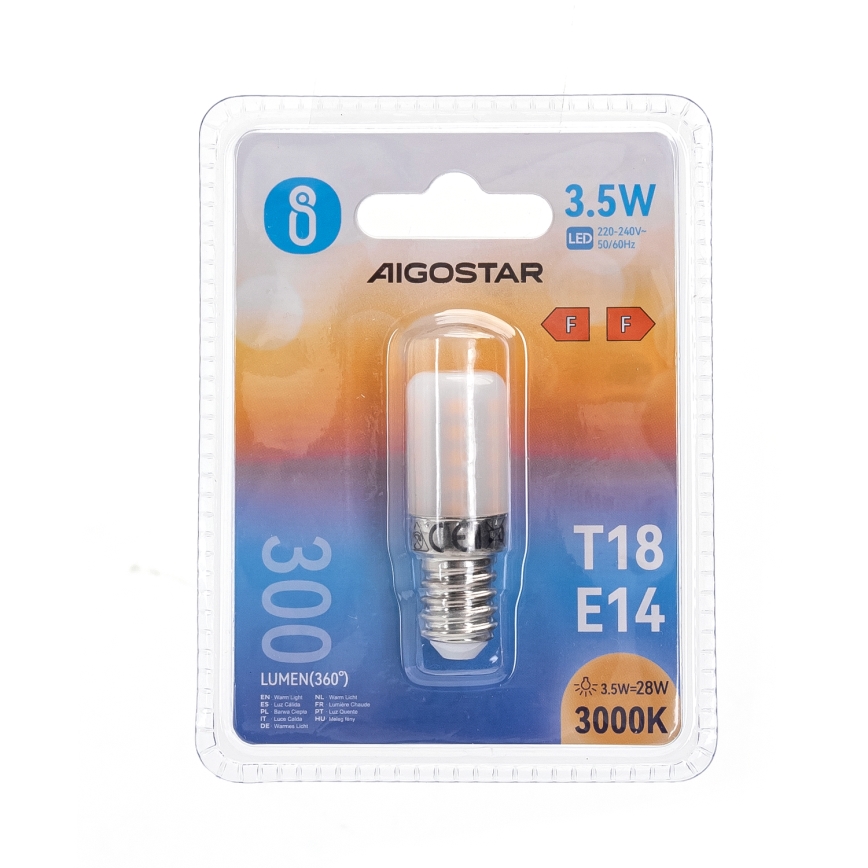 Светодиодная лампочка для холодильника T18 E14/3,5W/230V 3000K - Aigostar