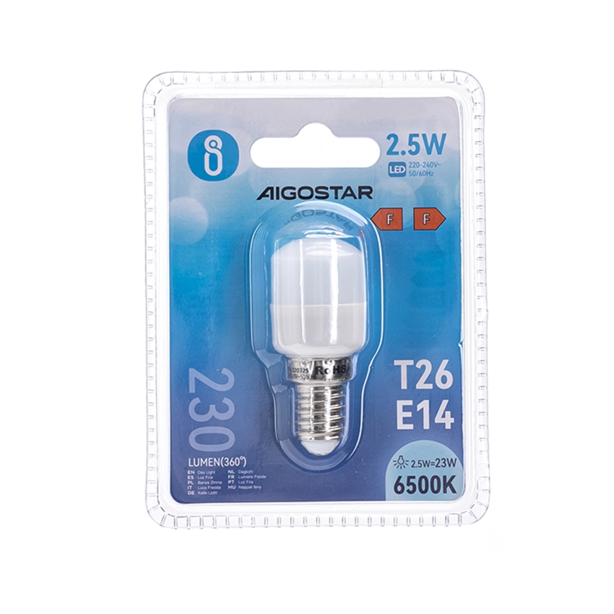Светодиодная лампочка для холодильника T26 E14/2,5W/230V 6500K - Aigostar