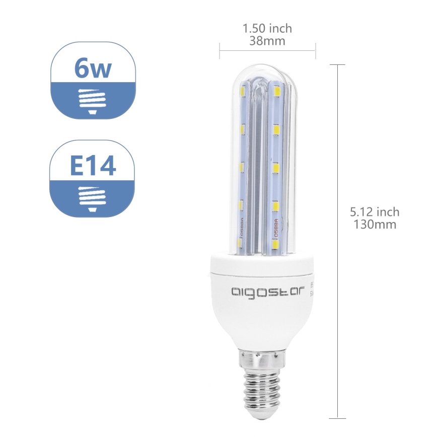Светодиодная лампочка E14/6W/230V 6500K - Aigostar