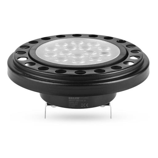 Светодиодная лампочка ECOLINE AR111 G53/12W/12V 3000K 30° черный - Brilagi