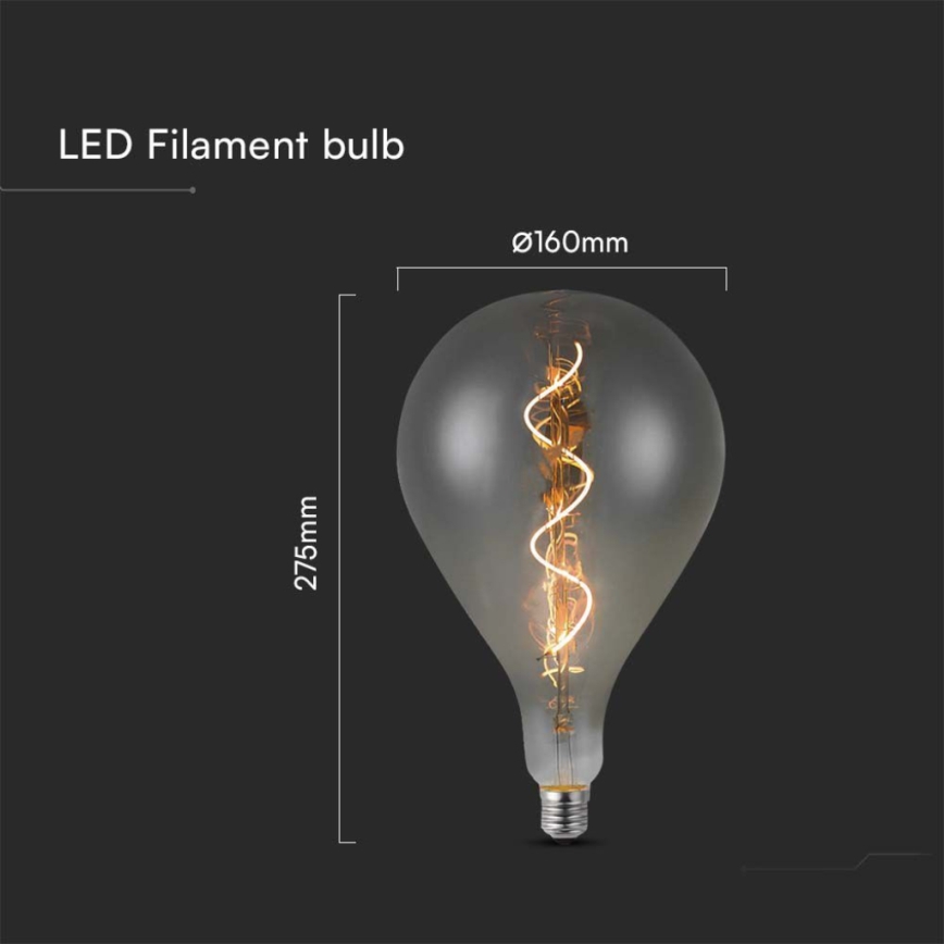 Светодиодная лампочка FILAMENT A160 E27/4W/230V 2700K