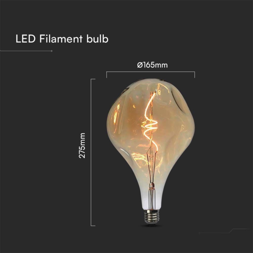 Светодиодная лампочка FILAMENT A165 E27/4W/230V 2700K