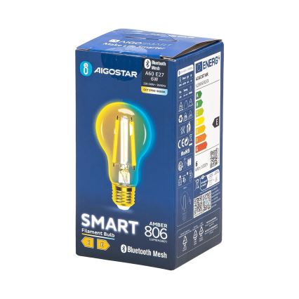 Светодиодная лампочка с регулированием яркости FILAMENT MESH Smart A60 E27/6W/230V 2700-6500K - Aigostar
