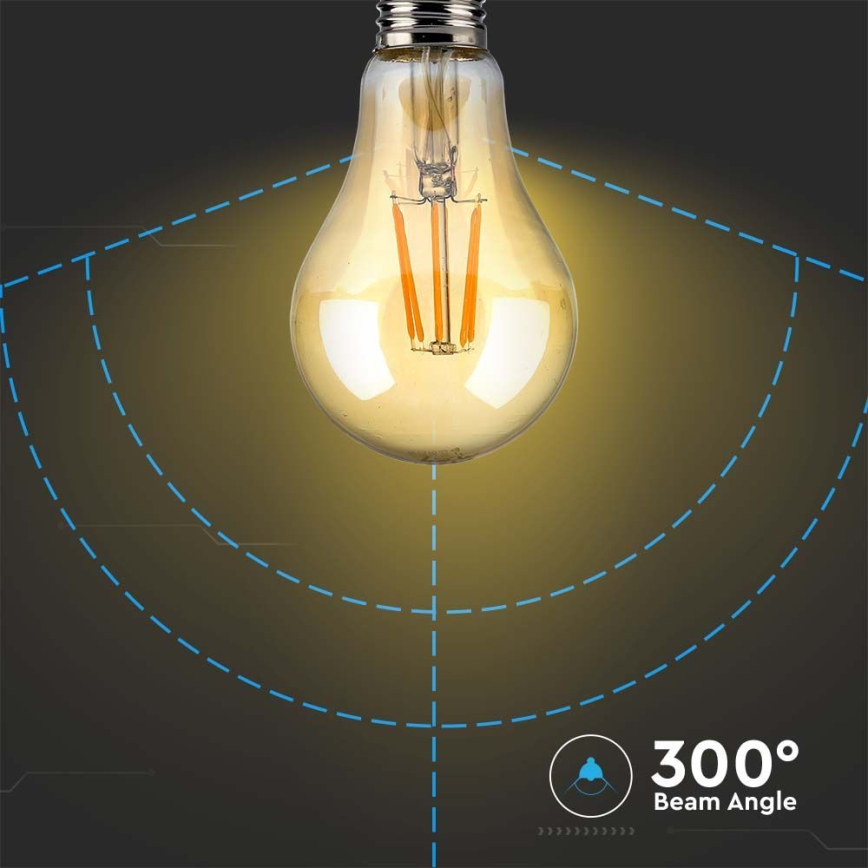 Светодиодная лампочка FILAMENT AMBER A67 E27/10W/230V 2200K