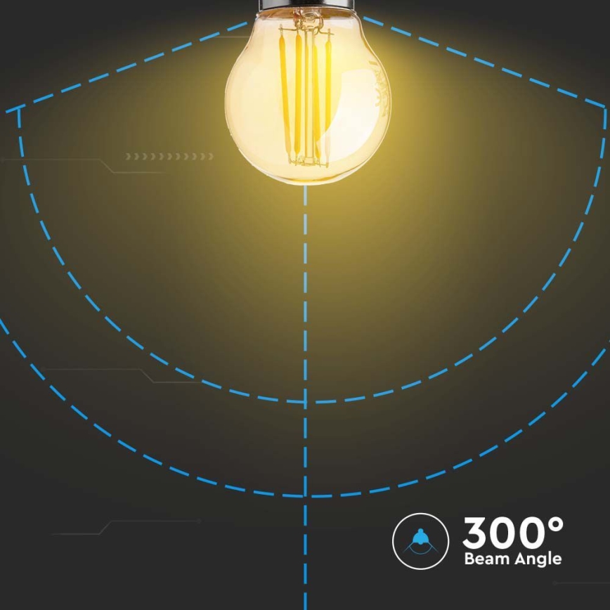 Светодиодная лампочка FILAMENT AMBER G45 E27/4W/230V 2200K