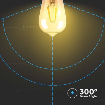 Светодиодная лампочка FILAMENT AMBER ST64 E27/8W/230V 2200K