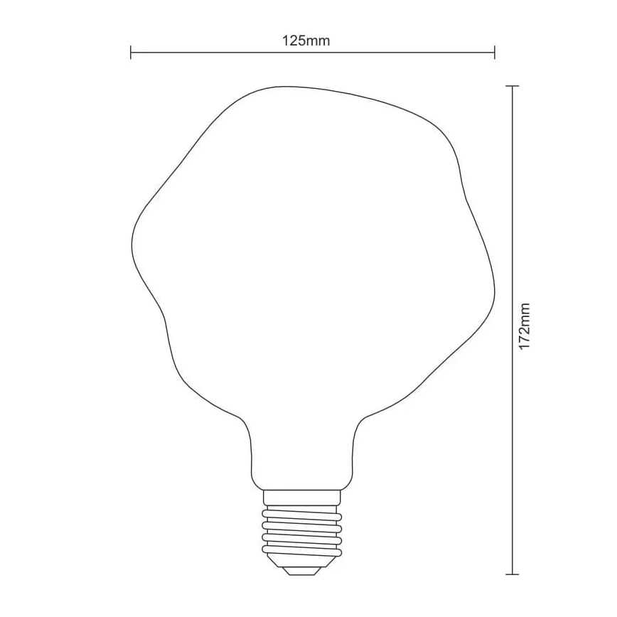 Светодиодная лампочка FILAMENT BUMPED SMOKE G125 E27/4W/230V 2000K дымчатый