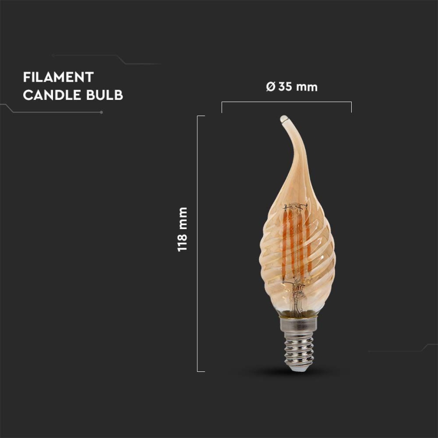 Светодиодная лампочка FILAMENT E14/4W/230V 2200K