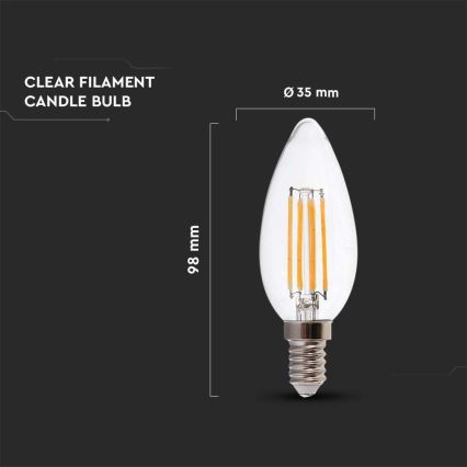 Светодиодная лампочка FILAMENT E14/5,5W/230V 3000K