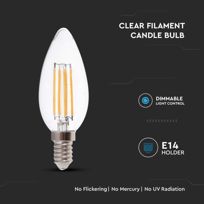 Светодиодная лампочка FILAMENT E14/5,5W/230V 4000K