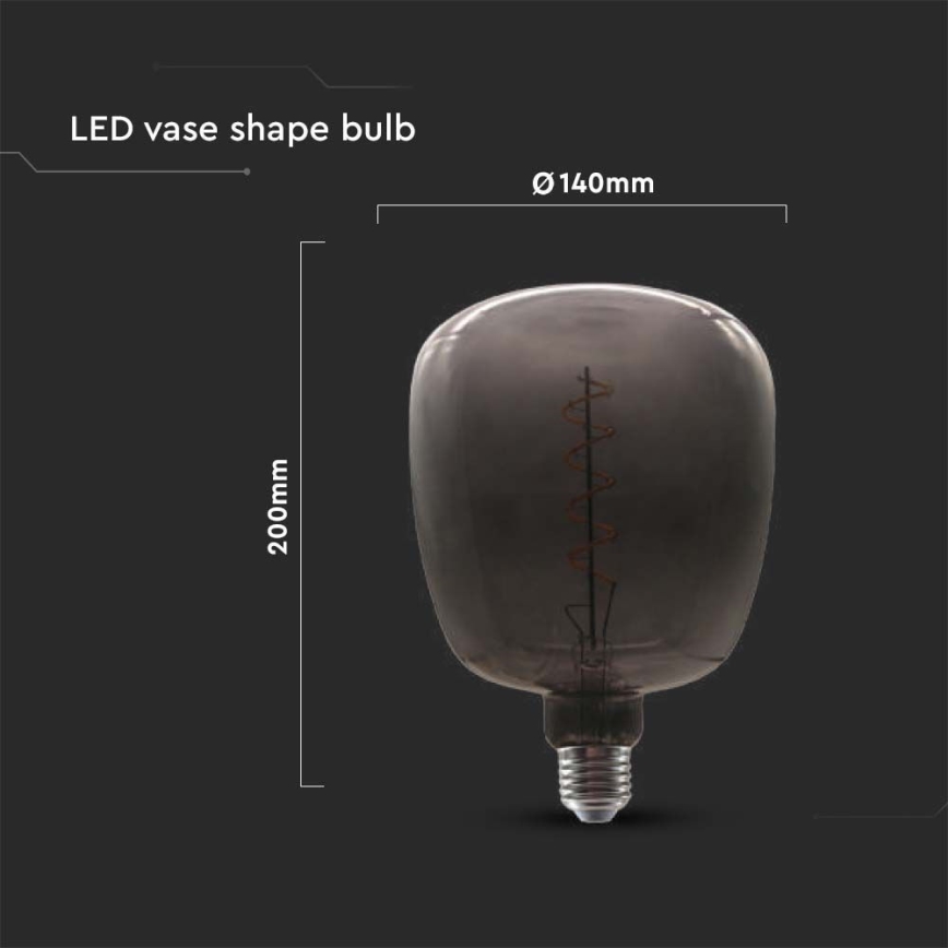Светодиодная лампочка FILAMENT E27/4W/230V черный