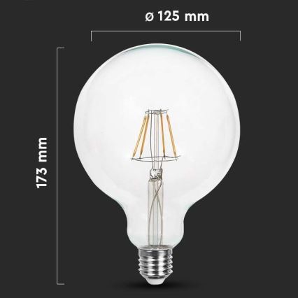 Светодиодная лампочка FILAMENT G125 E27/10W/230V 3000K