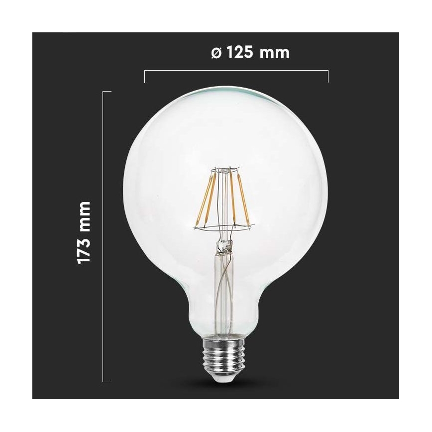 Светодиодная лампочка FILAMENT G125 E27/10W/230V 3000K