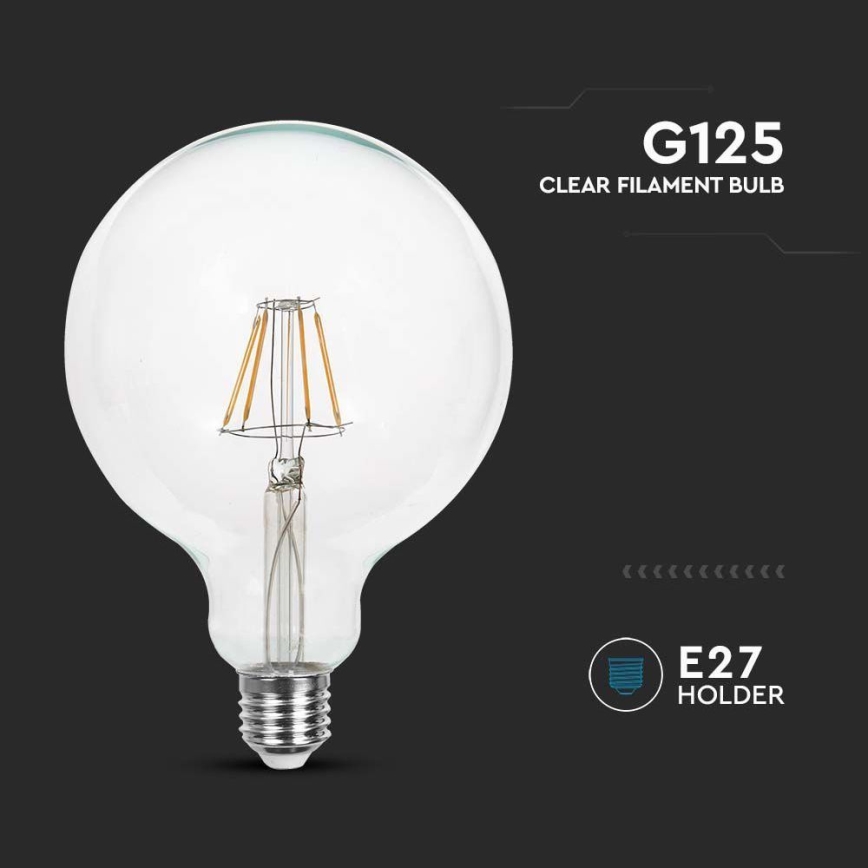 Светодиодная лампочка FILAMENT G125 E27/10W/230V 4000K