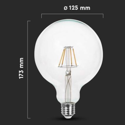 Светодиодная лампочка FILAMENT G125 E27/10W/230V 4000K