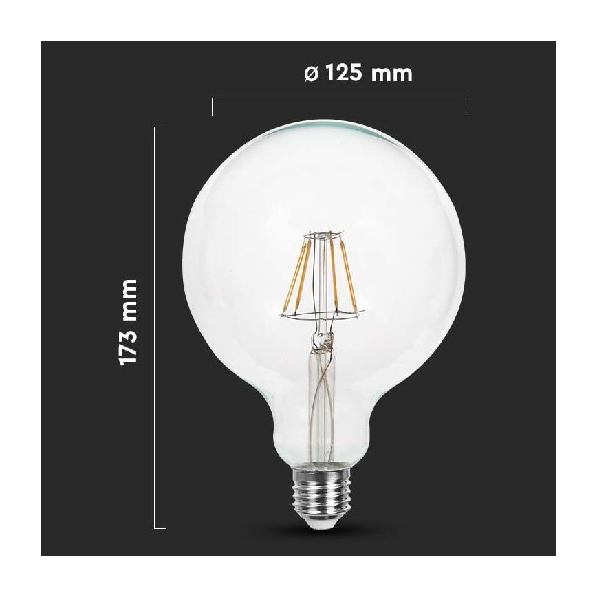 Светодиодная лампочка FILAMENT G125 E27/10W/230V 4000K